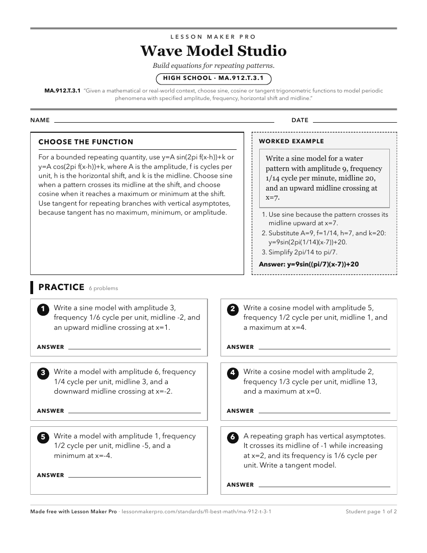 Preview of the MA.912.T.3.1 printable worksheet