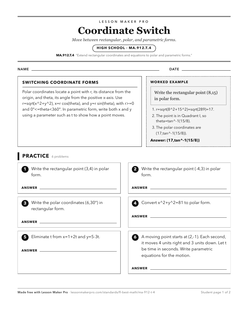 Preview of the MA.912.T.4 printable worksheet