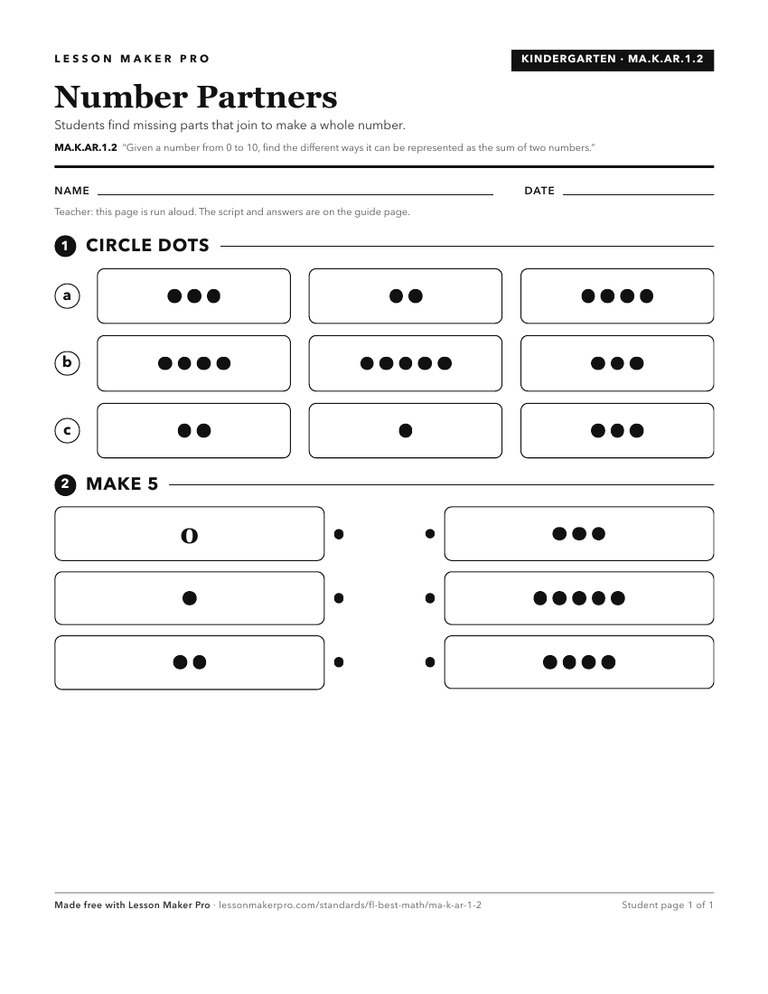 Preview of the MA.K.AR.1.2 printable worksheet