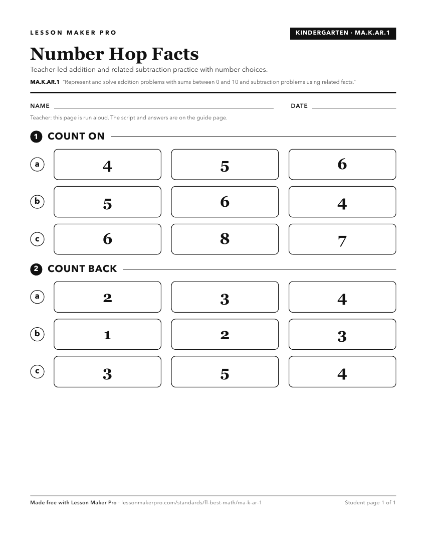 Preview of the MA.K.AR.1 printable worksheet