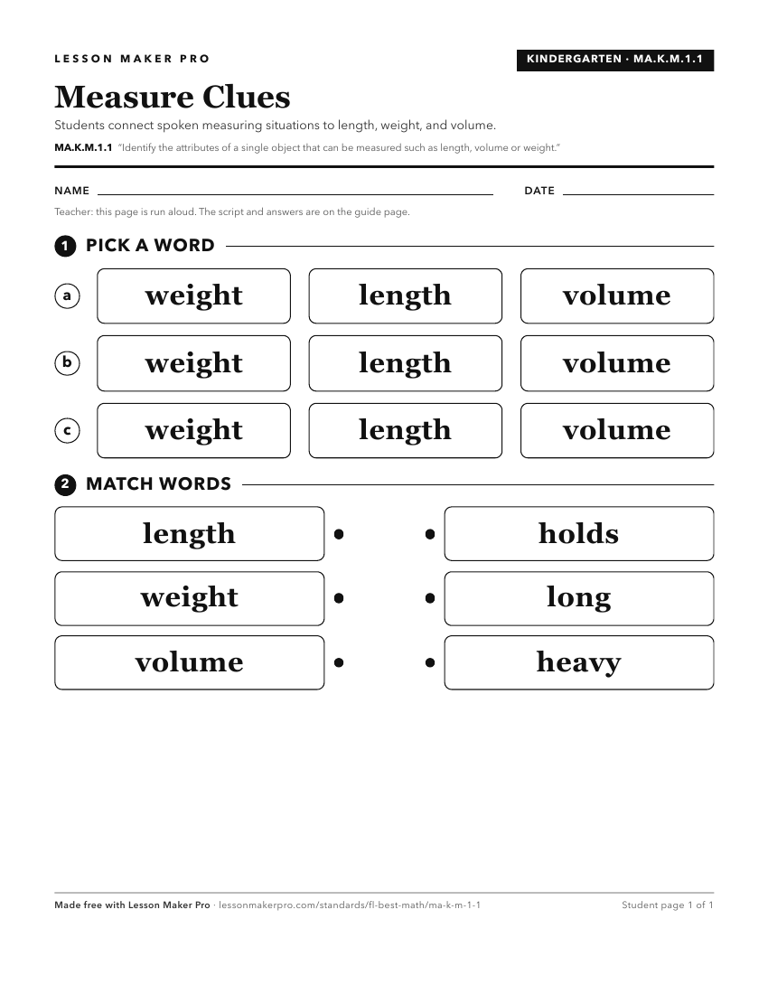 Preview of the MA.K.M.1.1 printable worksheet
