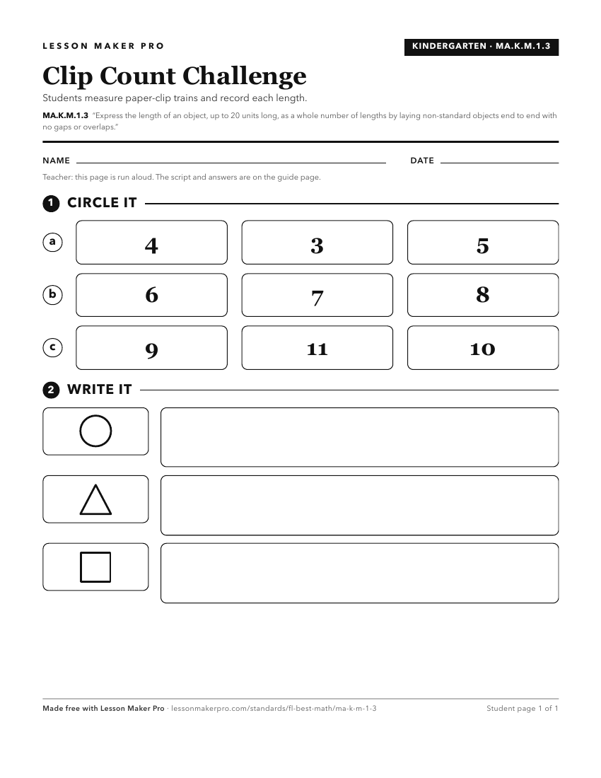 Preview of the MA.K.M.1.3 printable worksheet