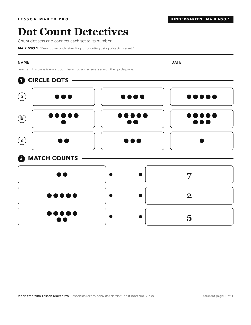 Preview of the MA.K.NSO.1 printable worksheet