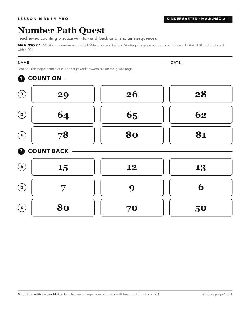 Preview of the MA.K.NSO.2.1 printable worksheet