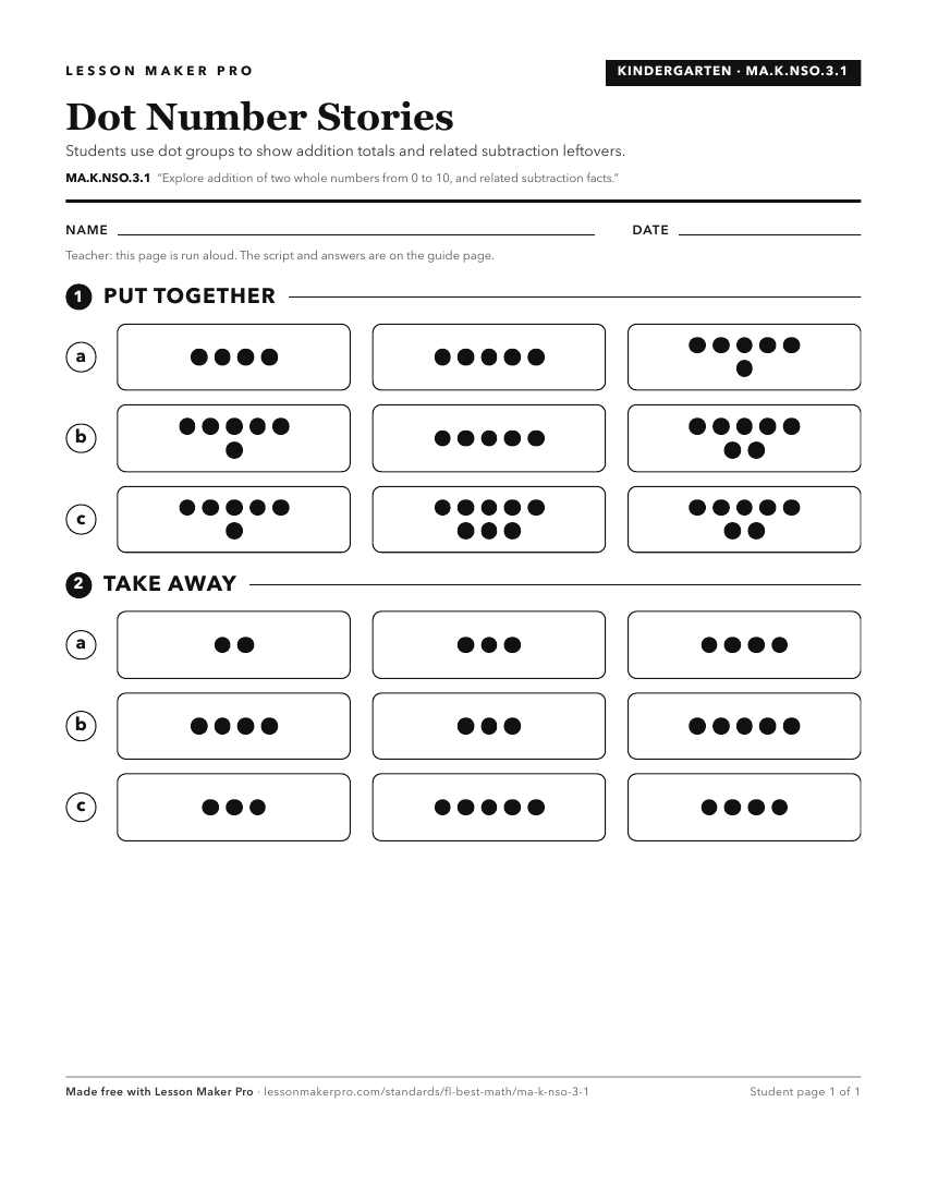Preview of the MA.K.NSO.3.1 printable worksheet