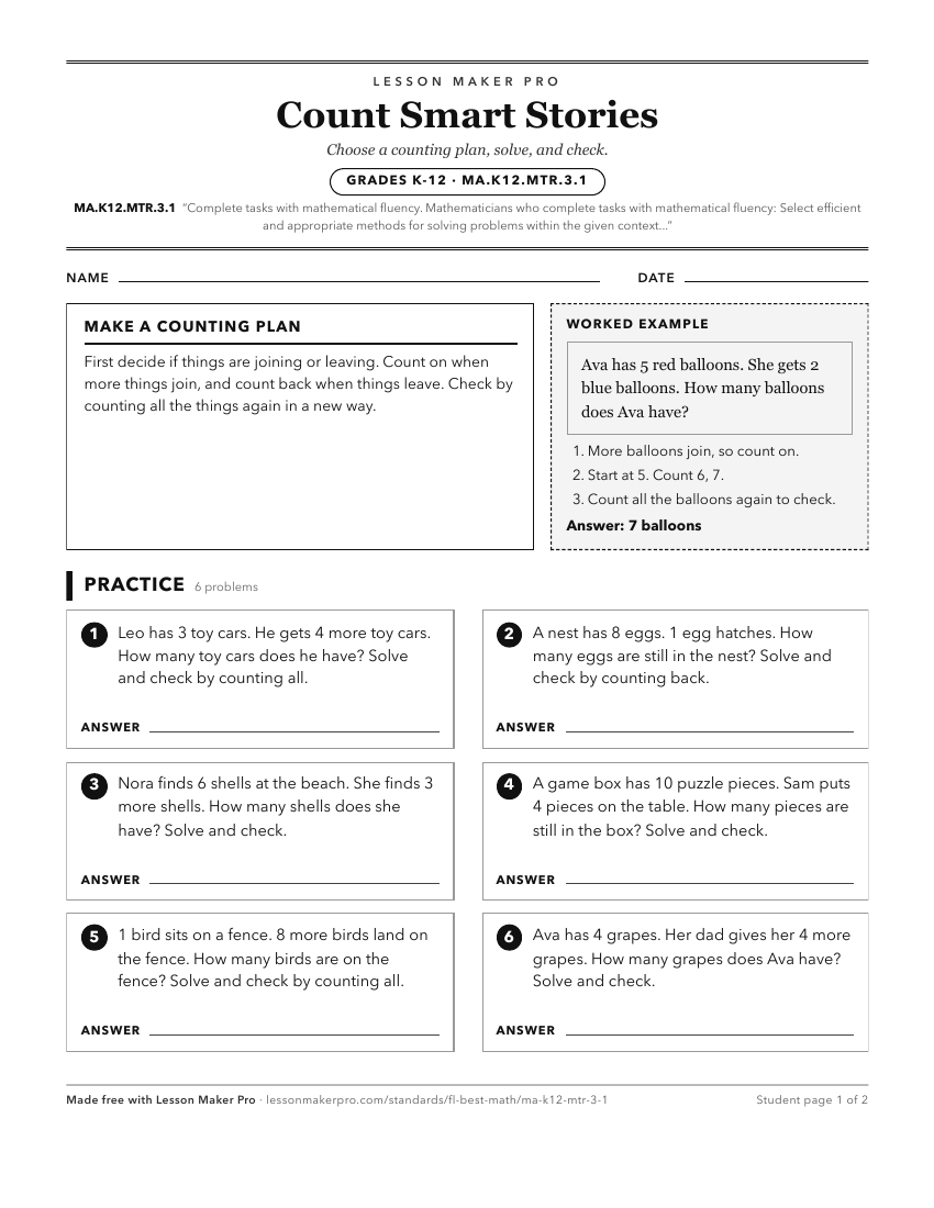 Preview of the MA.K12.MTR.3.1 printable worksheet