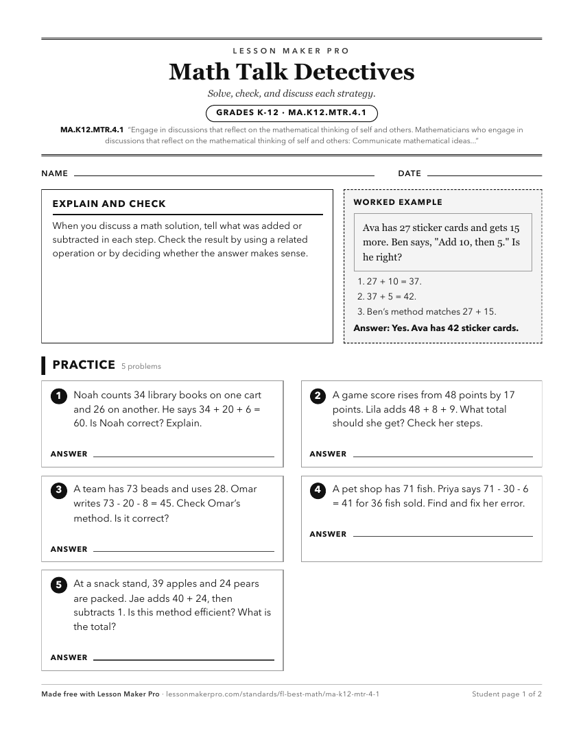 Preview of the MA.K12.MTR.4.1 printable worksheet