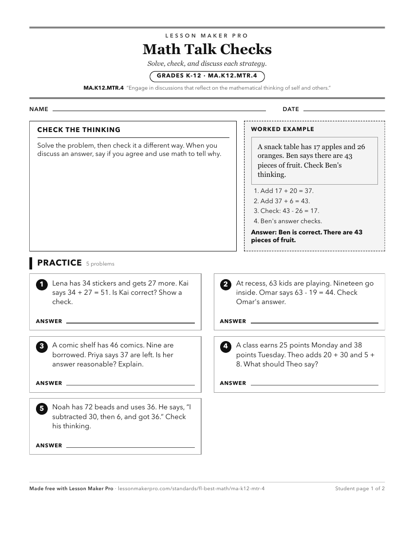 Preview of the MA.K12.MTR.4 printable worksheet