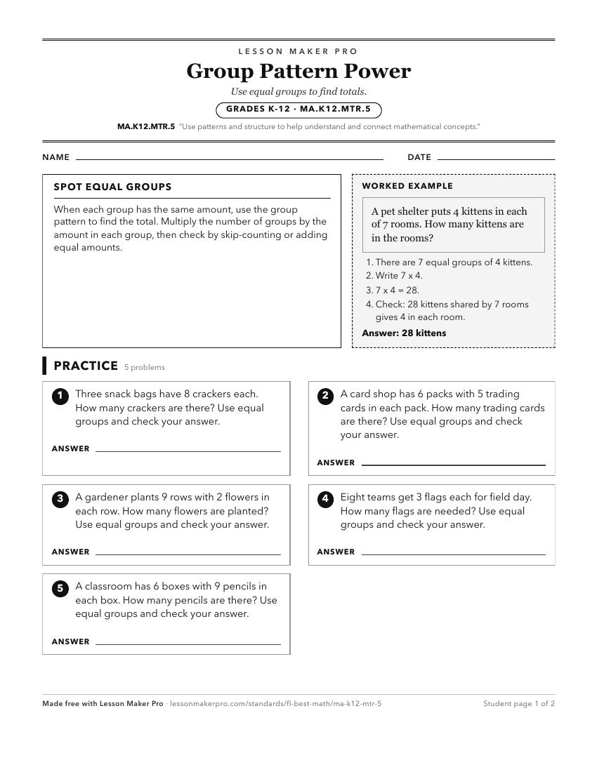 Preview of the MA.K12.MTR.5 printable worksheet