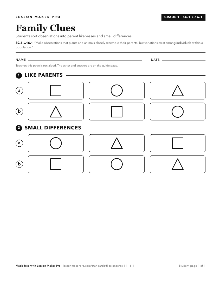 Preview of the SC.1.L.16.1 printable worksheet