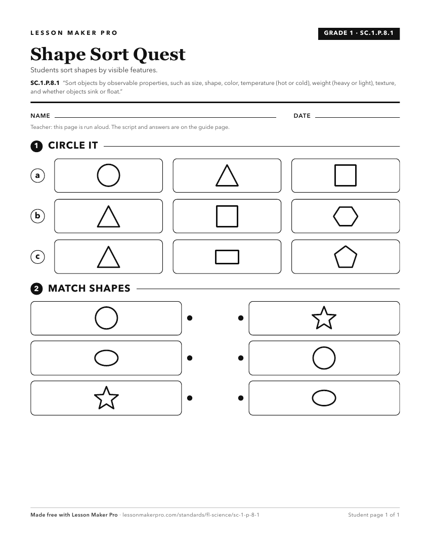 Preview of the SC.1.P.8.1 printable worksheet