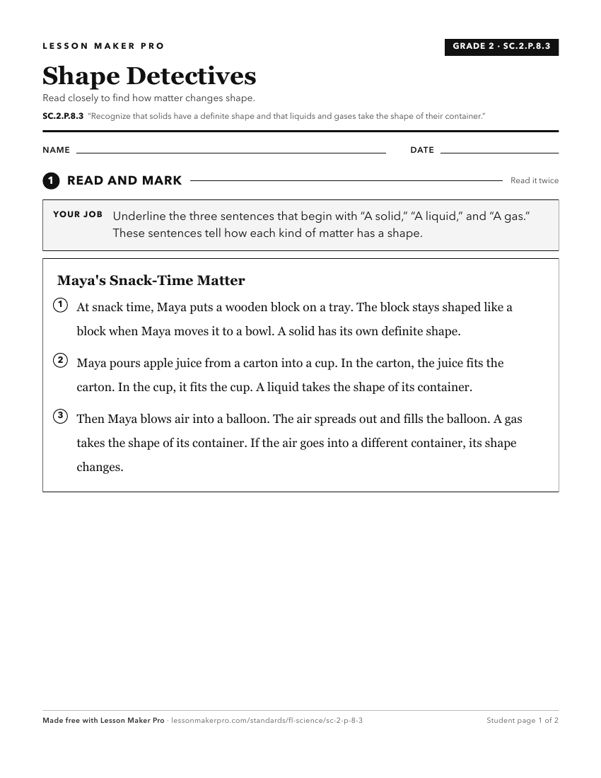 Preview of the SC.2.P.8.3 printable worksheet