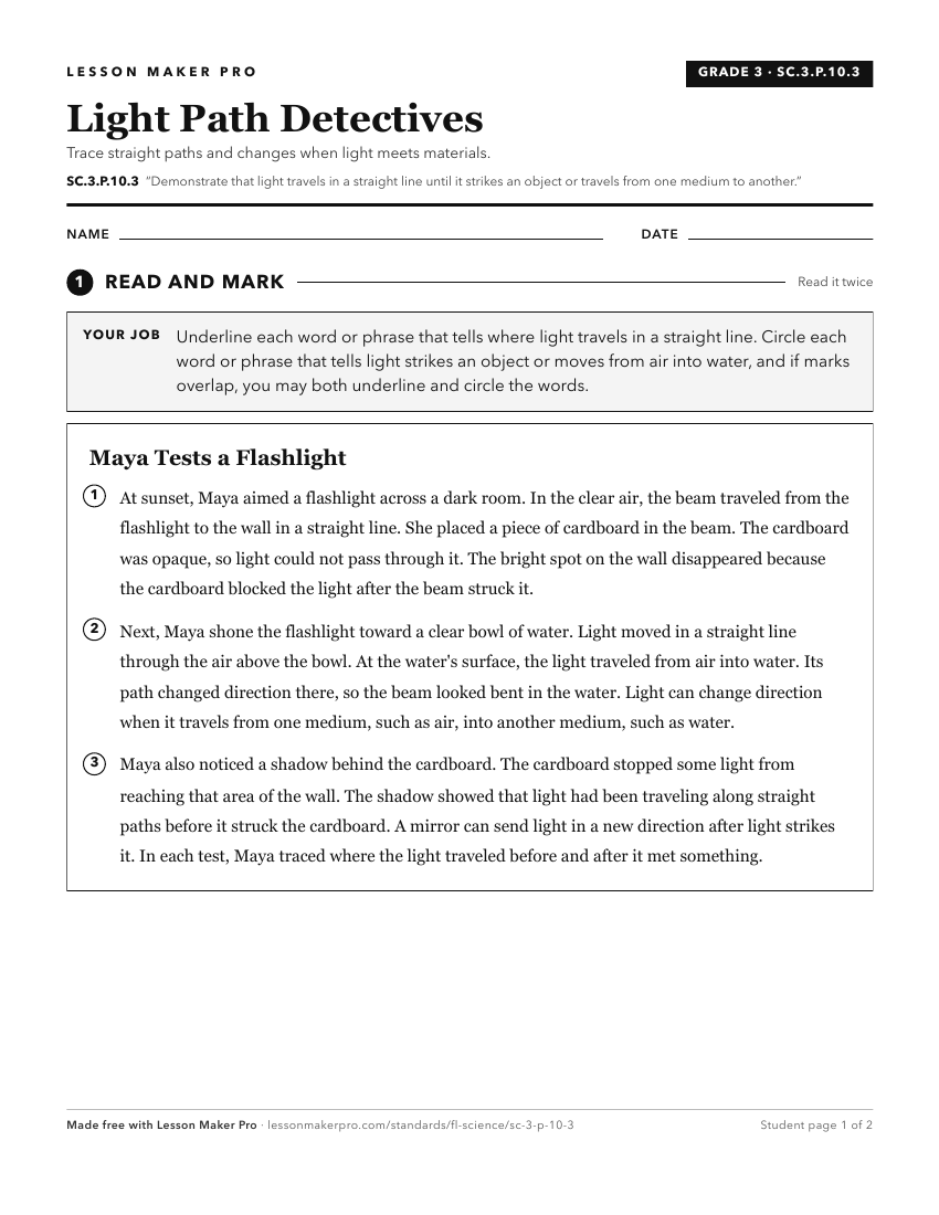 Preview of the SC.3.P.10.3 printable worksheet
