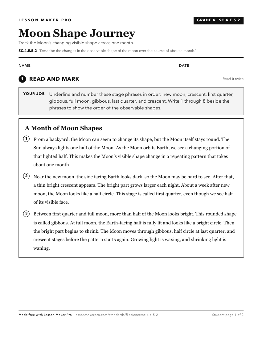 Preview of the SC.4.E.5.2 printable worksheet