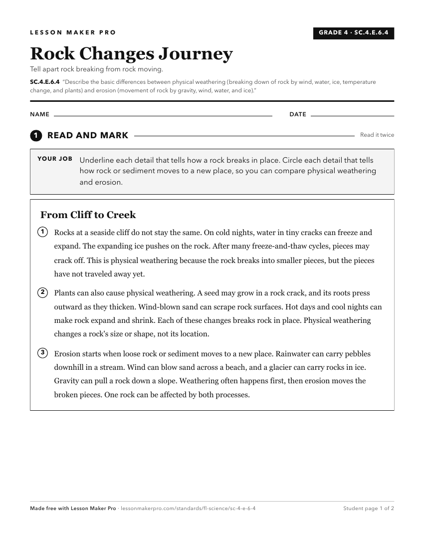 Preview of the SC.4.E.6.4 printable worksheet