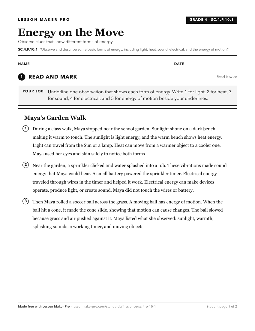 Preview of the SC.4.P.10.1 printable worksheet