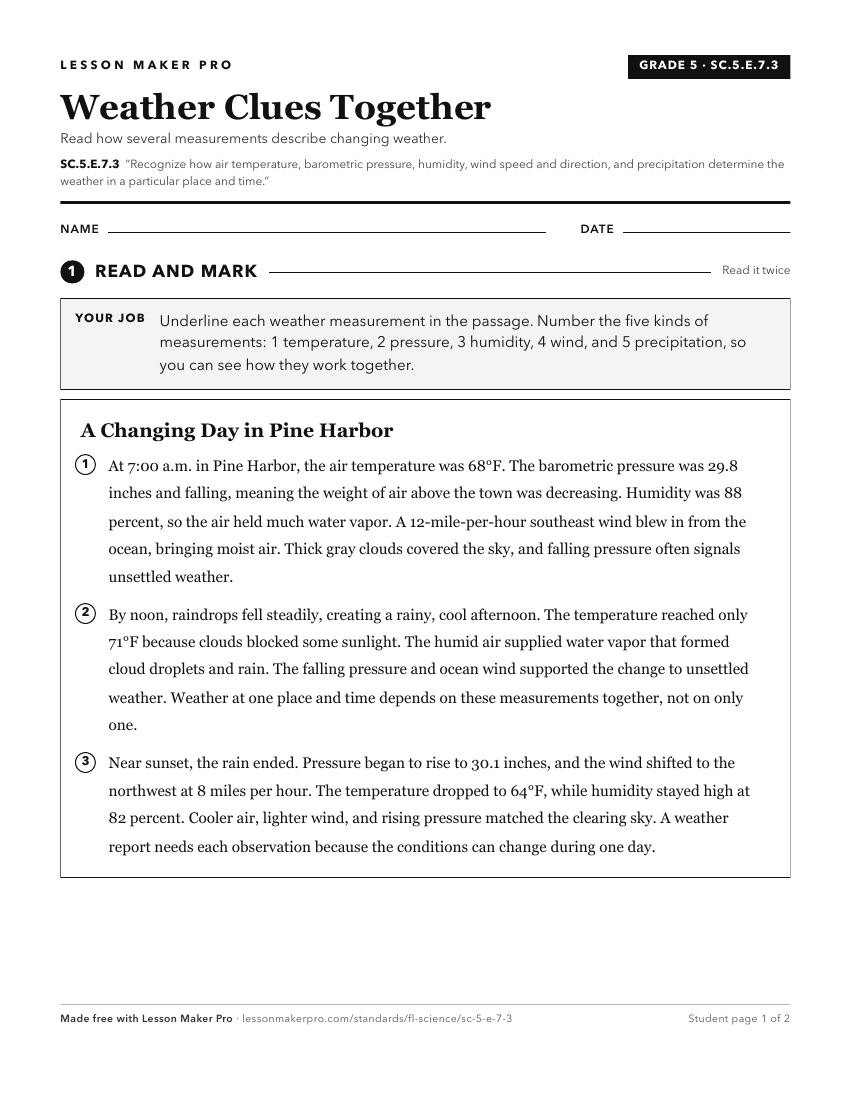 Preview of the SC.5.E.7.3 printable worksheet