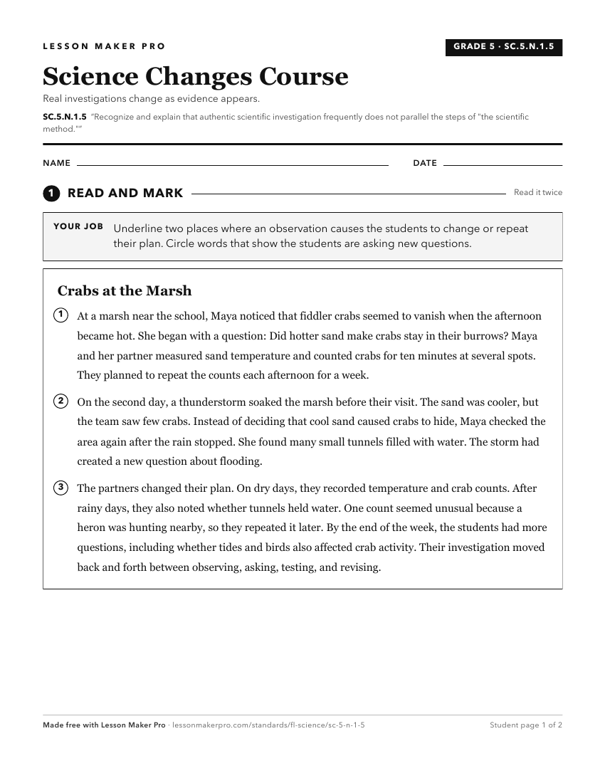 Preview of the SC.5.N.1.5 printable worksheet