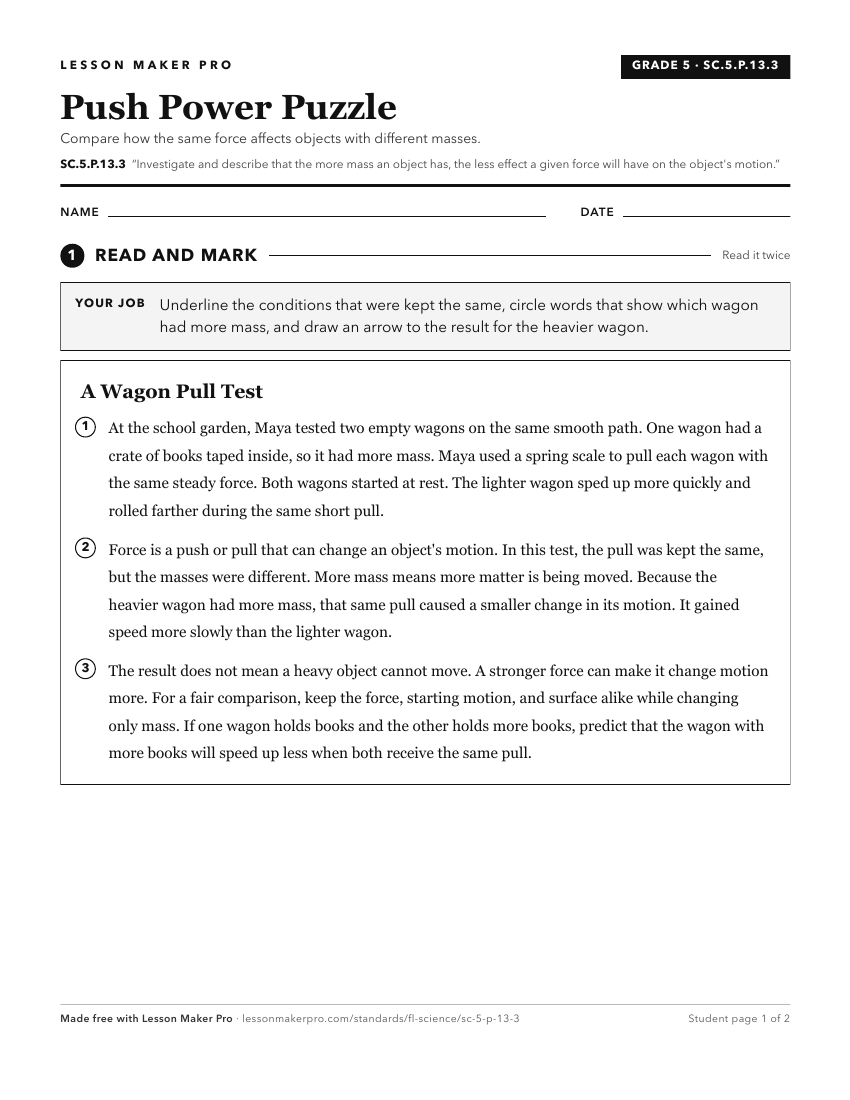 Preview of the SC.5.P.13.3 printable worksheet