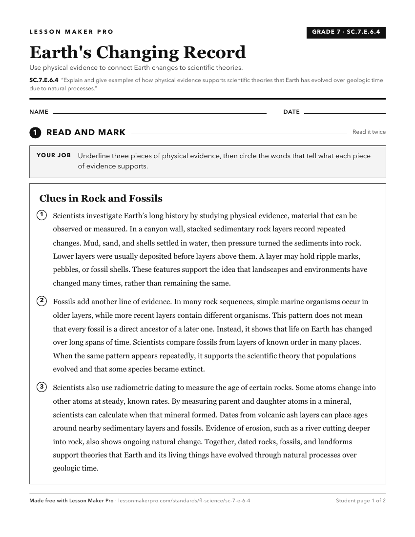 Preview of the SC.7.E.6.4 printable worksheet