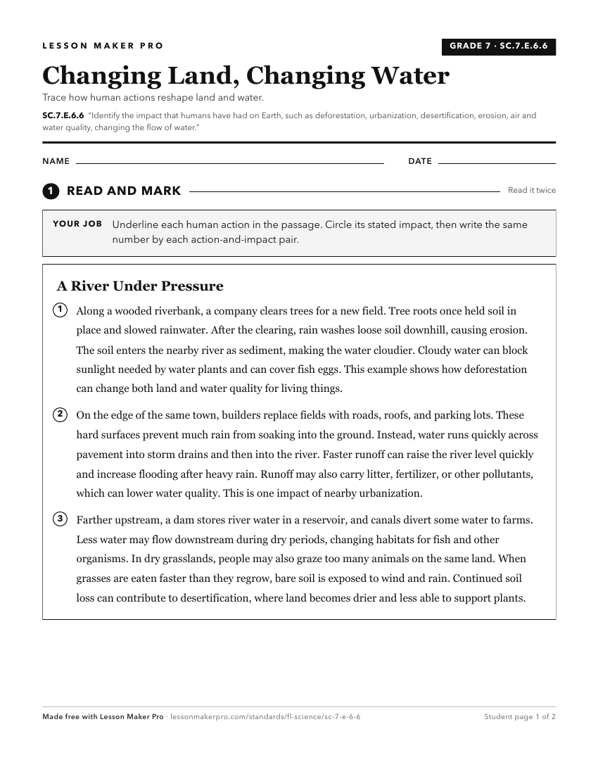 Preview of the SC.7.E.6.6 printable worksheet
