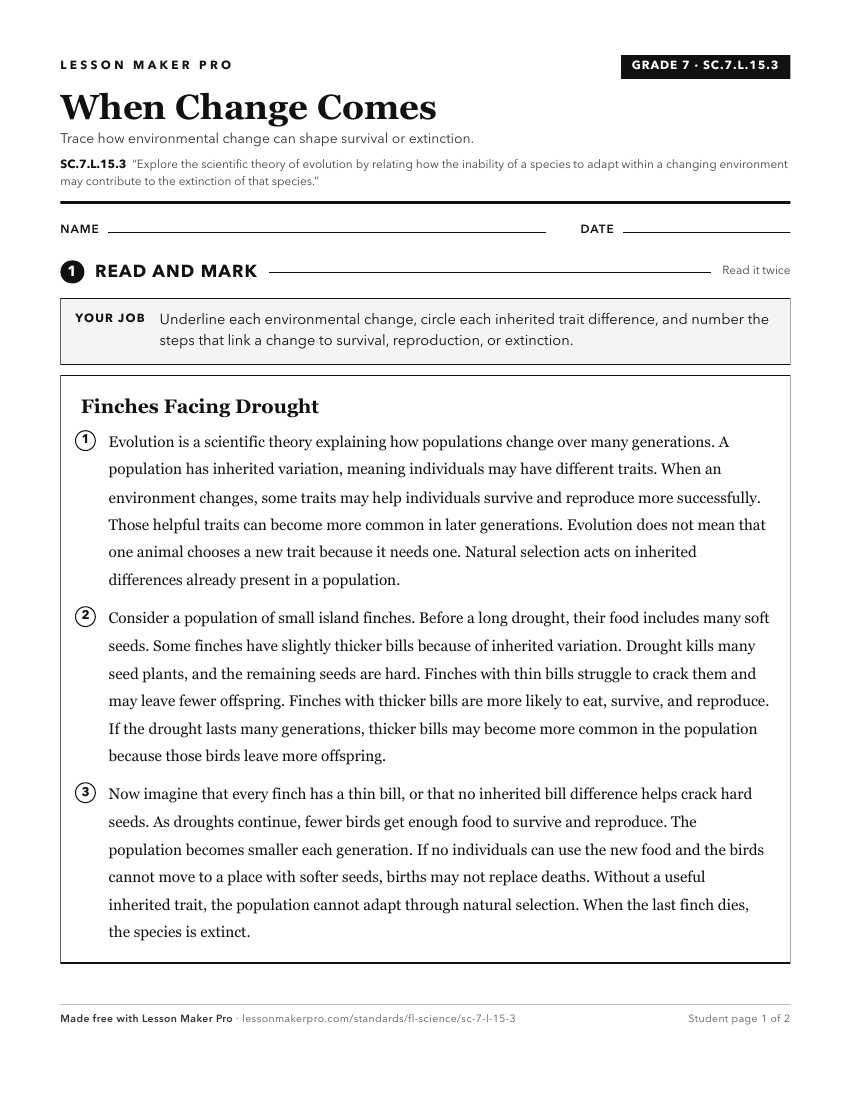 Preview of the SC.7.L.15.3 printable worksheet