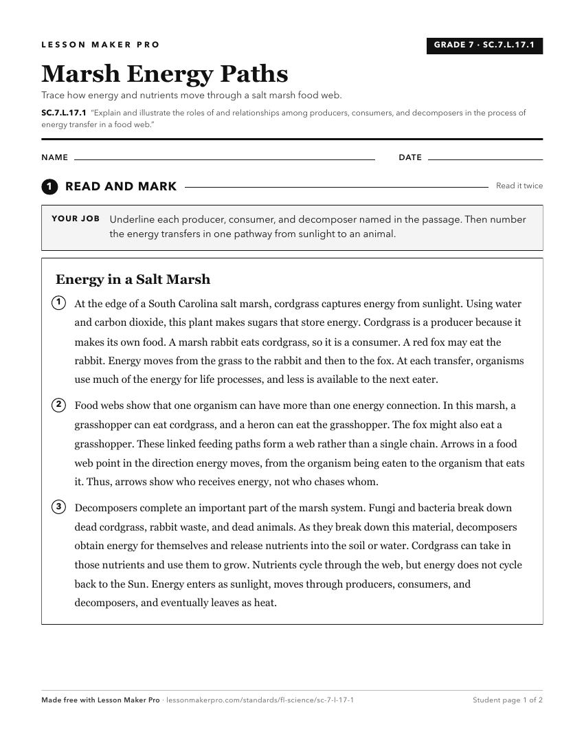 Preview of the SC.7.L.17.1 printable worksheet
