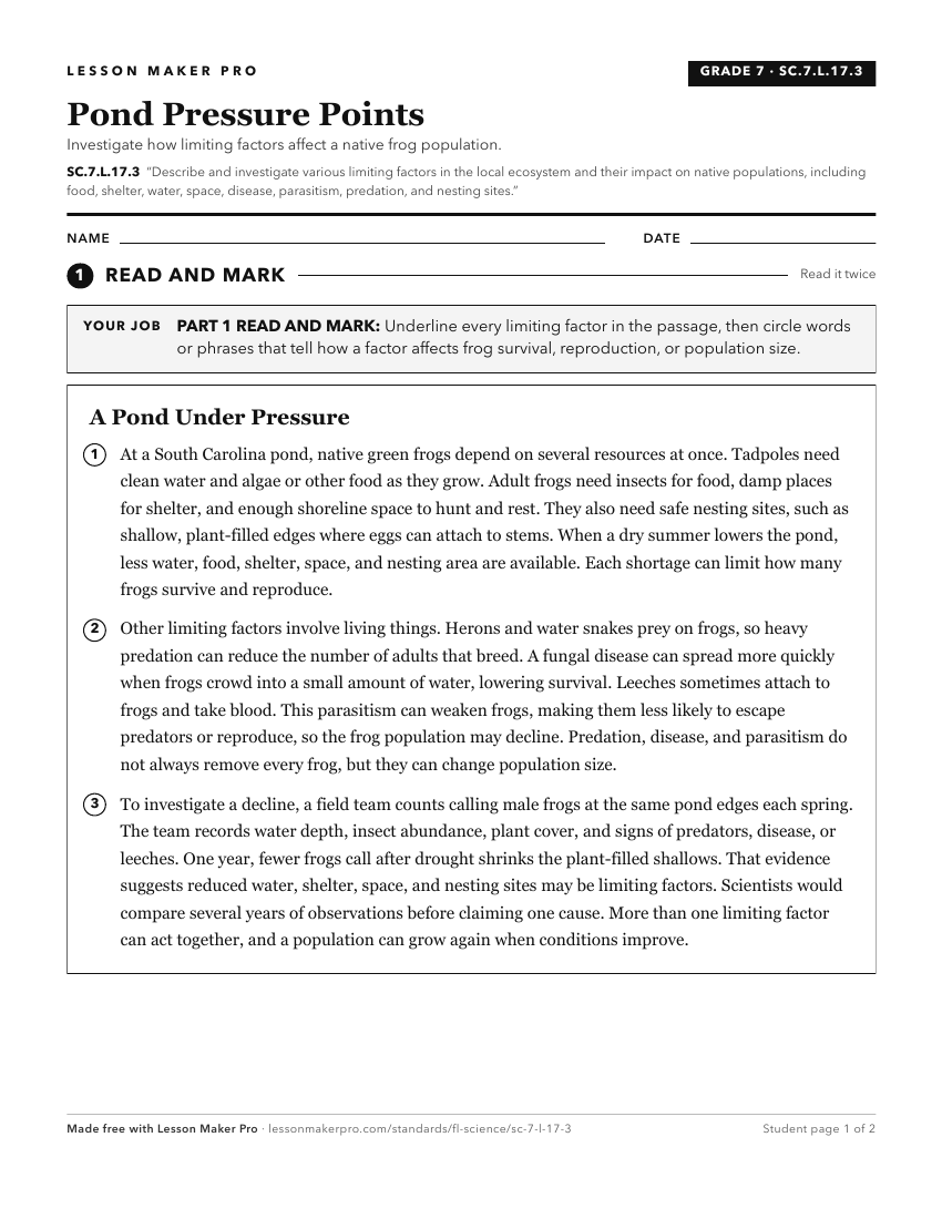 Preview of the SC.7.L.17.3 printable worksheet