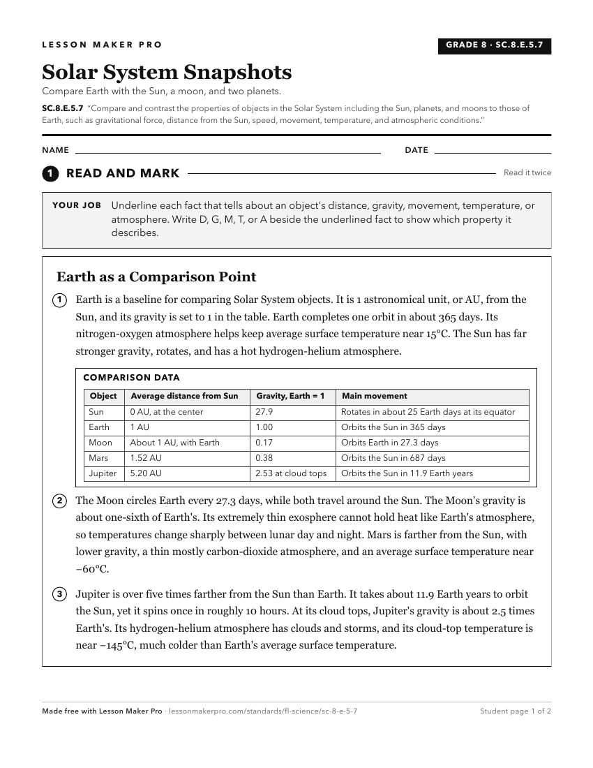 Preview of the SC.8.E.5.7 printable worksheet