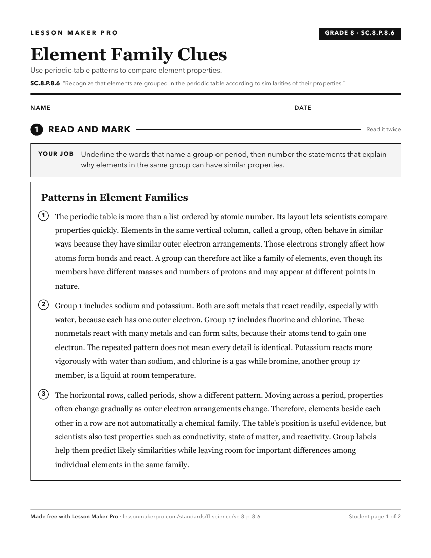 Preview of the SC.8.P.8.6 printable worksheet