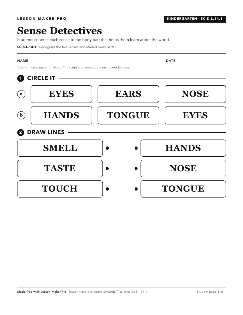 Preview of the SC.K.L.14.1 printable worksheet