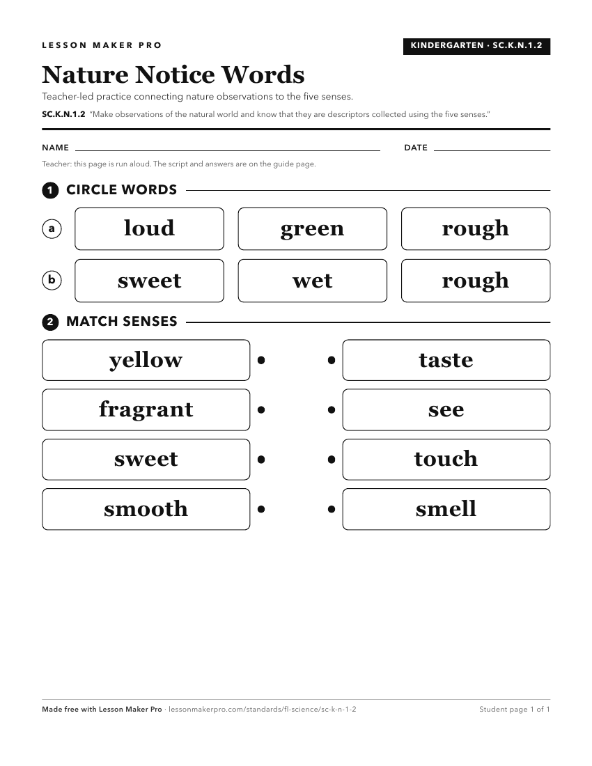 Preview of the SC.K.N.1.2 printable worksheet