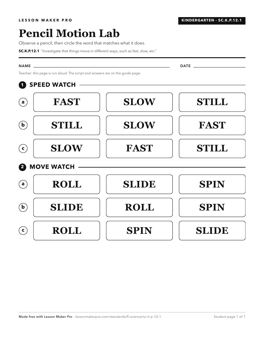 Preview of the SC.K.P.12.1 printable worksheet