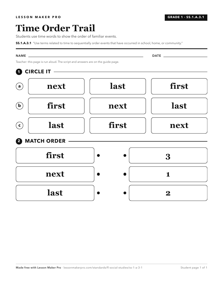Preview of the SS.1.A.3.1 printable worksheet