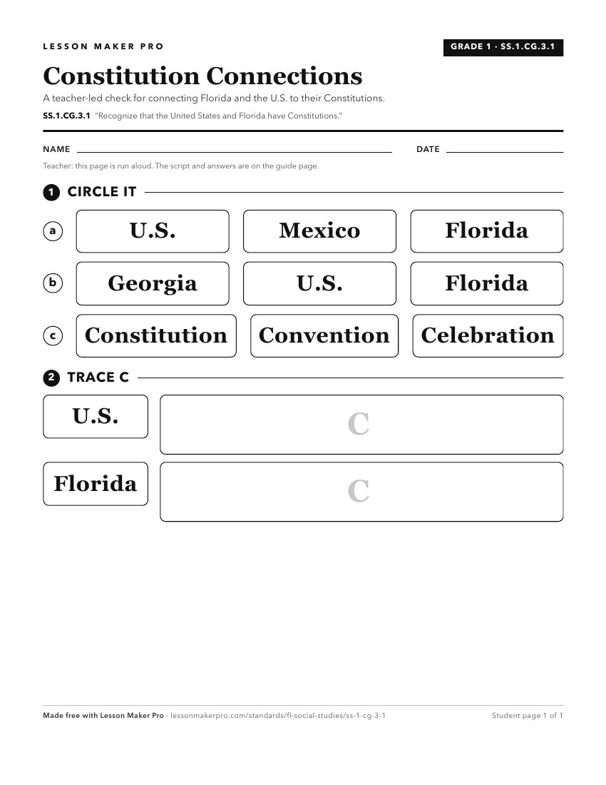 Preview of the SS.1.CG.3.1 printable worksheet