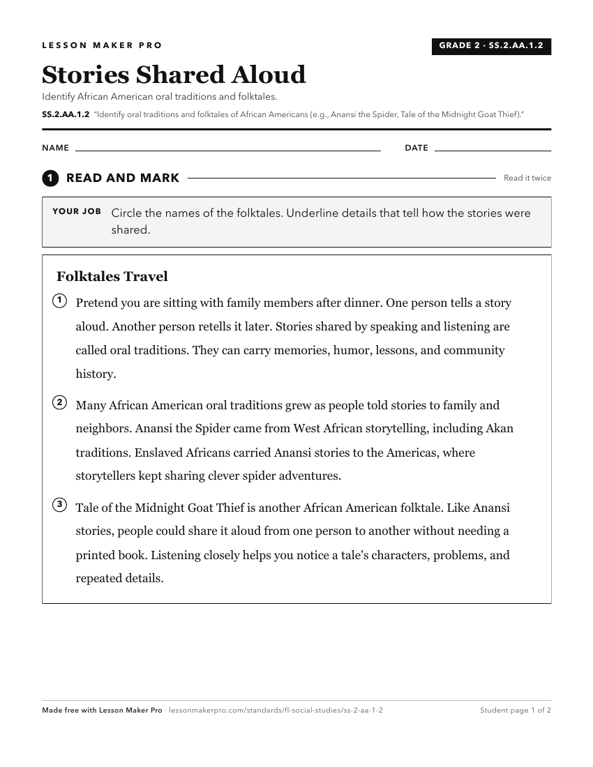 Preview of the SS.2.AA.1.2 printable worksheet