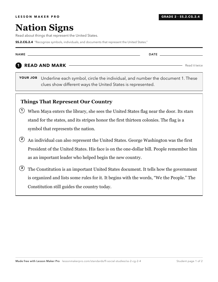 Preview of the SS.2.CG.2.4 printable worksheet