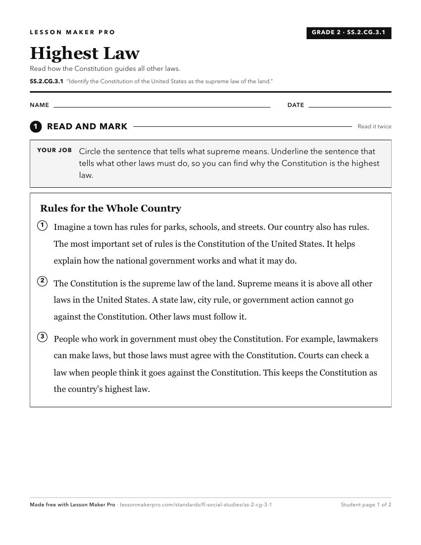 Preview of the SS.2.CG.3.1 printable worksheet