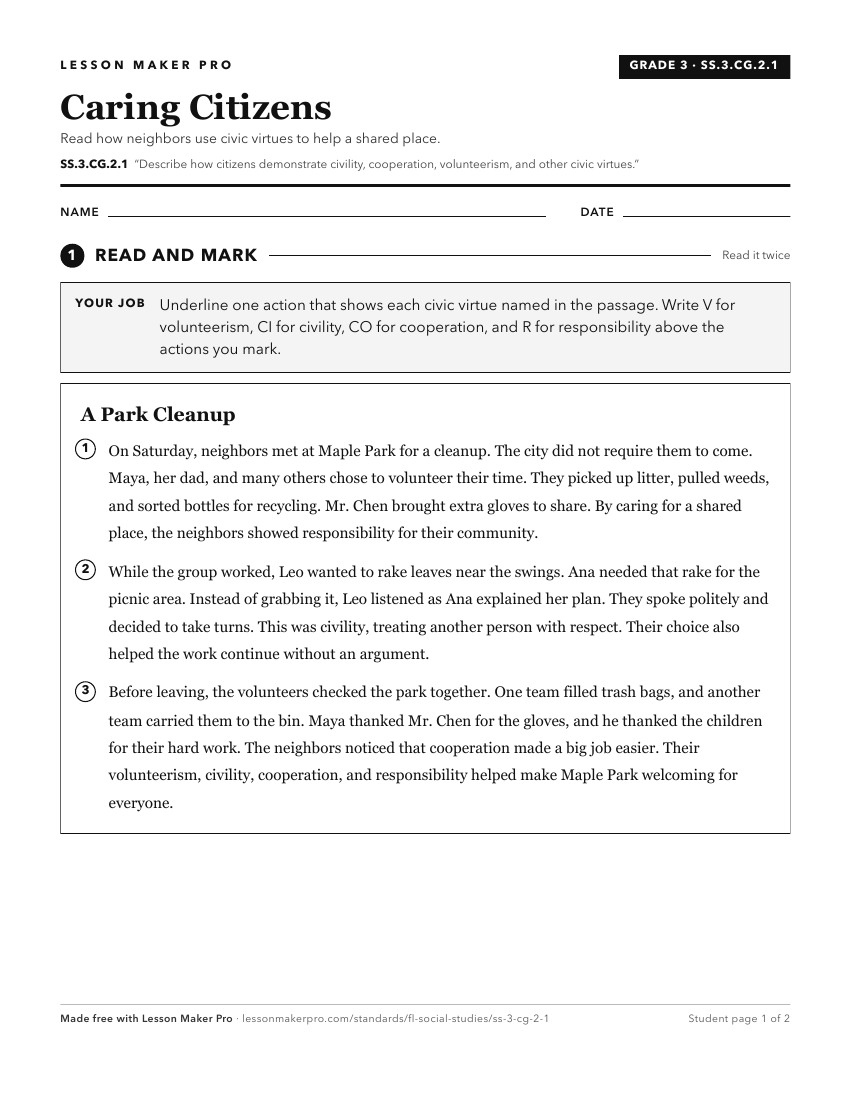 Preview of the SS.3.CG.2.1 printable worksheet