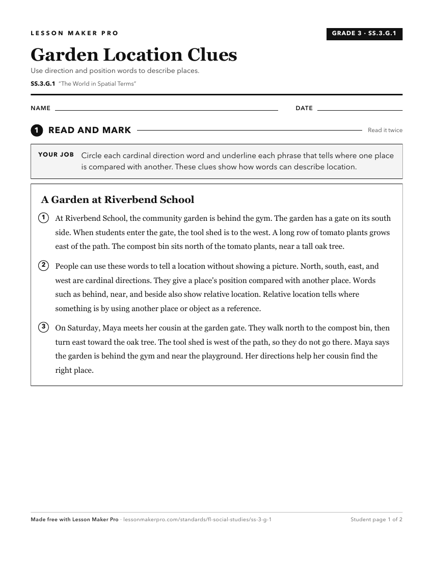 Preview of the SS.3.G.1 printable worksheet