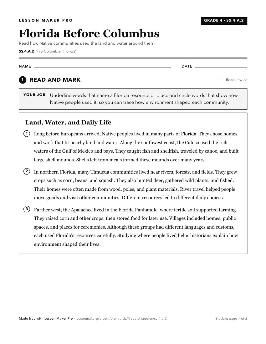 Preview of the SS.4.A.2 printable worksheet