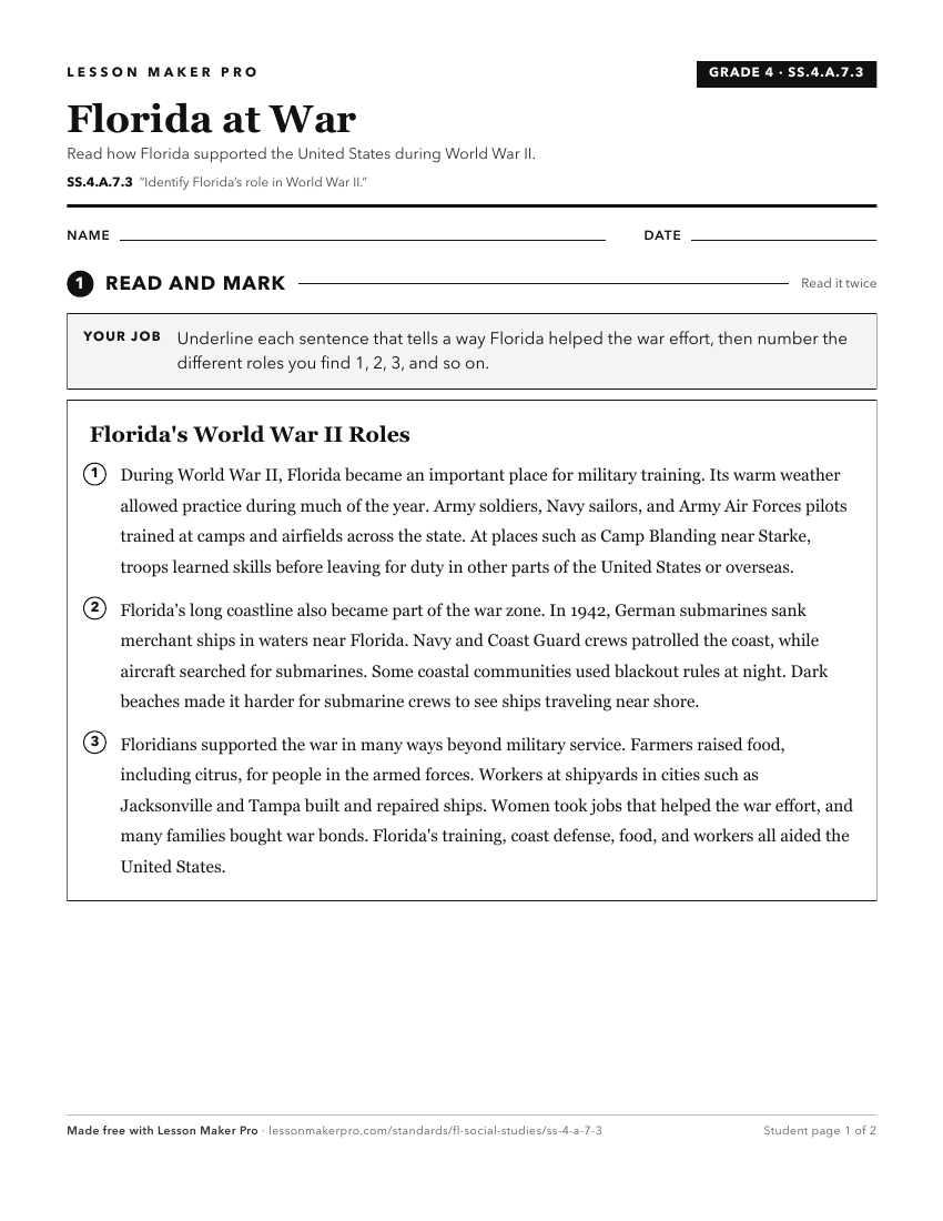 Preview of the SS.4.A.7.3 printable worksheet