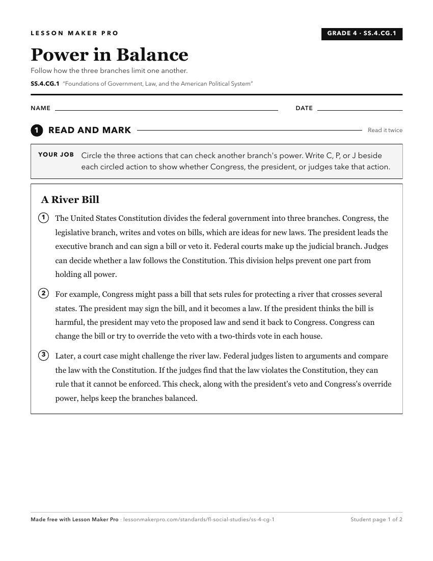 Preview of the SS.4.CG.1 printable worksheet