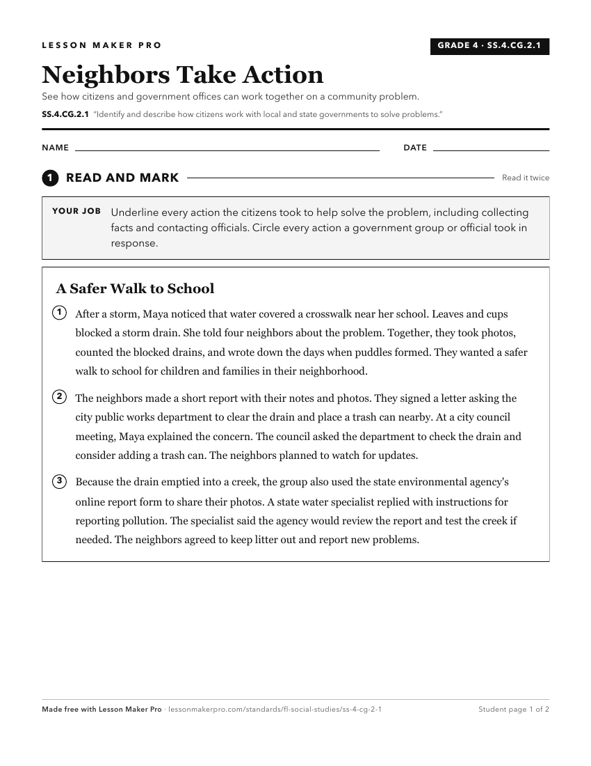 Preview of the SS.4.CG.2.1 printable worksheet