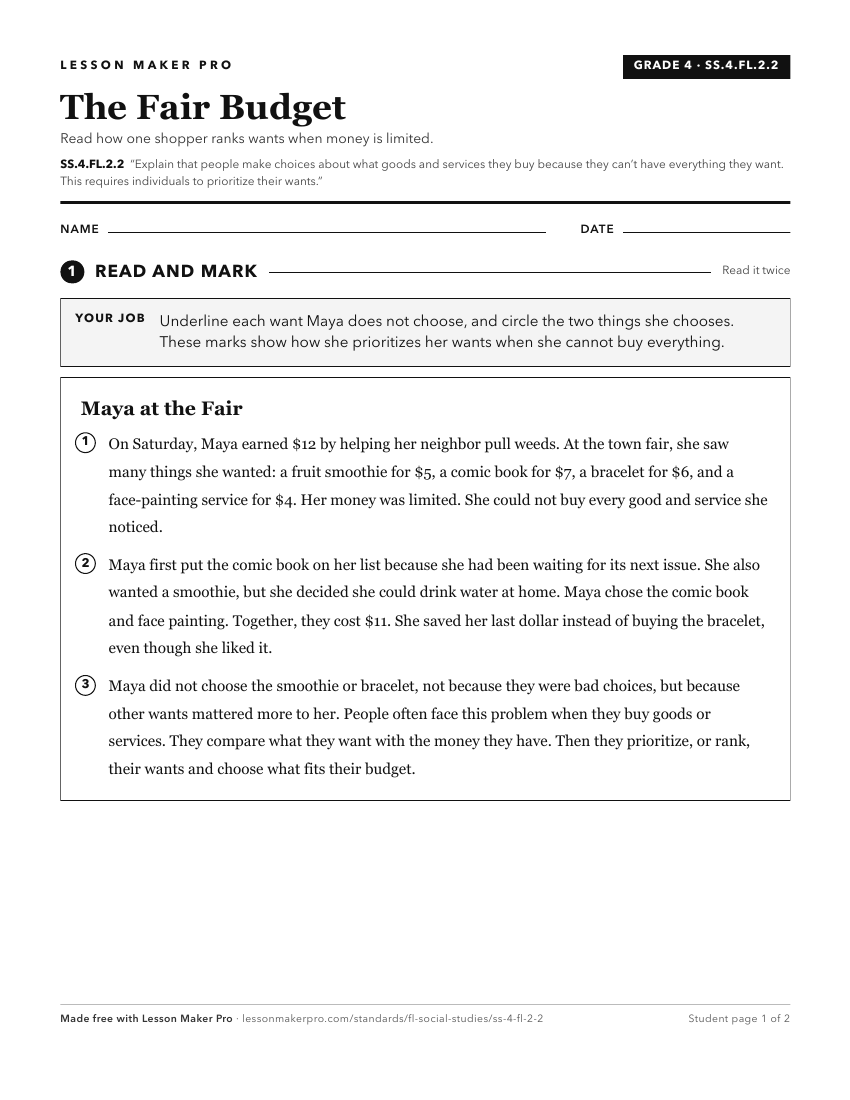 Preview of the SS.4.FL.2.2 printable worksheet