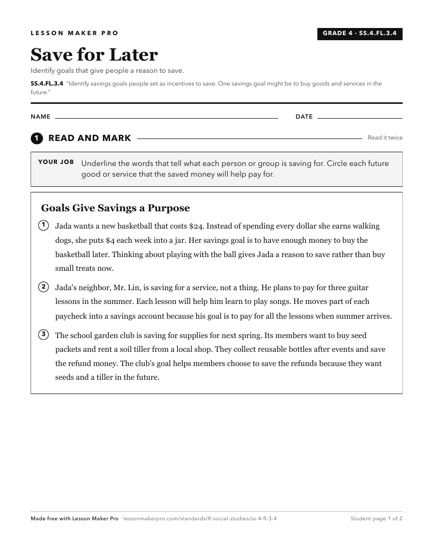 Preview of the SS.4.FL.3.4 printable worksheet