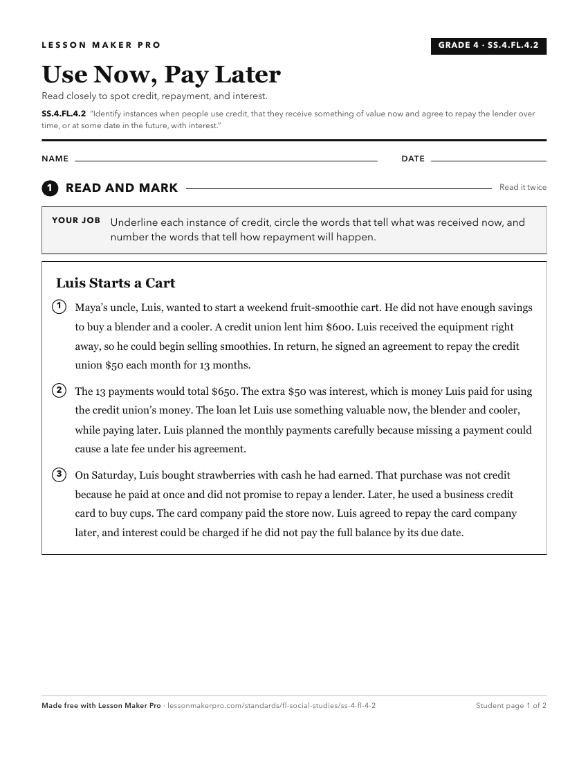 Preview of the SS.4.FL.4.2 printable worksheet