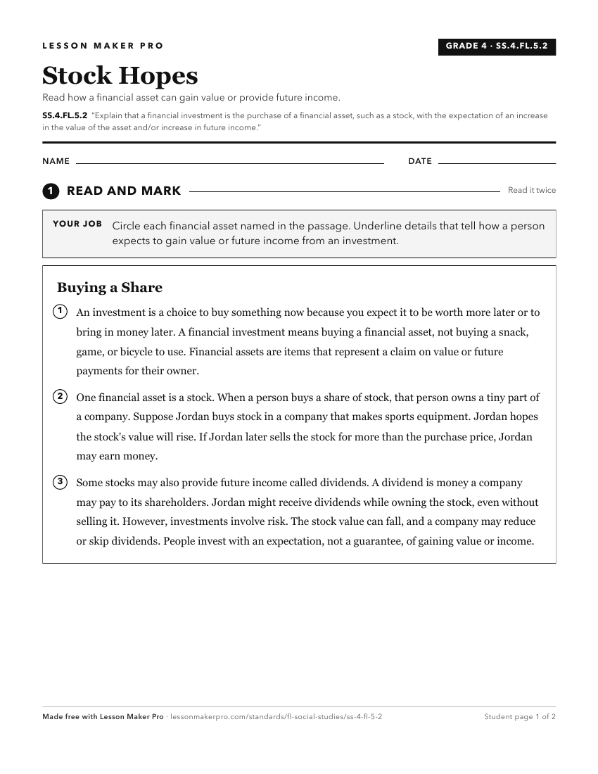 Preview of the SS.4.FL.5.2 printable worksheet