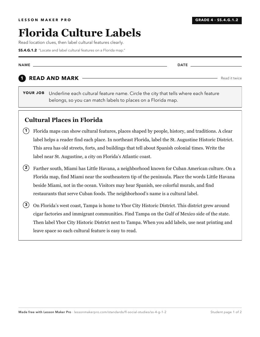 Preview of the SS.4.G.1.2 printable worksheet