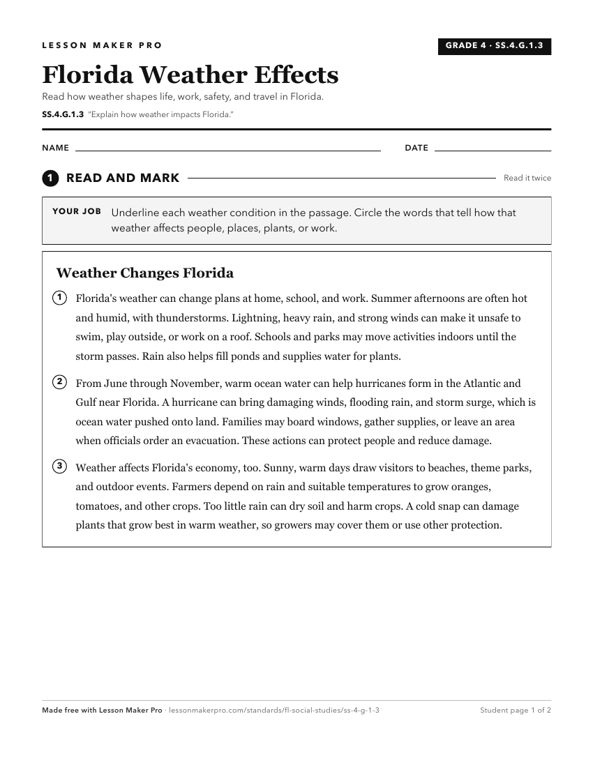 Preview of the SS.4.G.1.3 printable worksheet